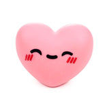 J'adoramals Squeezie Heart pink kawaii squishy stress toy, blushing face