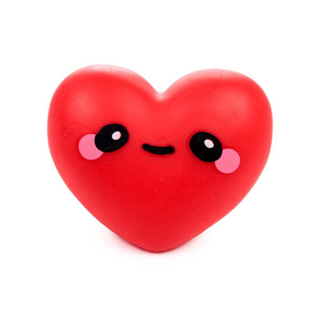 J'adoramals Squeezie Heart red kawaii squishy stress toy, smiling face