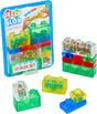 Jelly Blox squishy building blocks stacked, colourful sensory fidget toy pieces