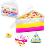 Jelly Cakes x Chillin With Rachel Lemonade Lush yellow pink layered sensory slime with contents