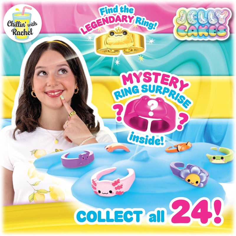 Jelly Cakes x Chillin With Rachel mystery ring sensory slime collectible, promo image