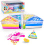 Four Jelly Cakes sensory toys with sprinkles and packaging, layered slime collectible set