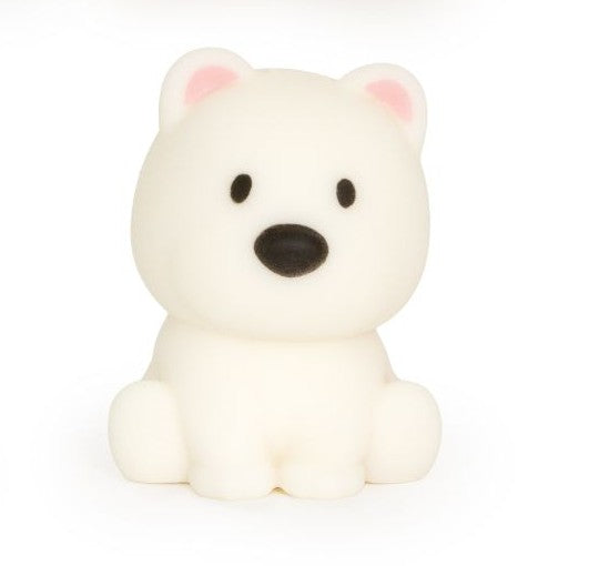 White polar bear kawaii squishy fidget toy, soft sensory squeeze toy for stress relief