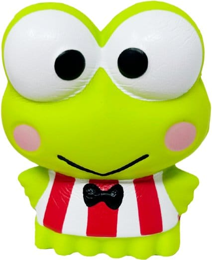 Keroppi green frog squishy toy, Sanrio sensory fidget toy, slow-rise collectible figure
