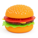 Fully assembled Keycraft Big Squij Peel 'N Stack Burger squishy toy on a white background
