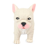 Keycraft Cute Squidgy Frenchie cream French Bulldog squishy toy front view showing realistic face detail and pink nose on white background