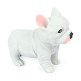 Keycraft Cute Squidgy Frenchie white French Bulldog squishy toy side view with realistic fur texture and pink ear detail on white background