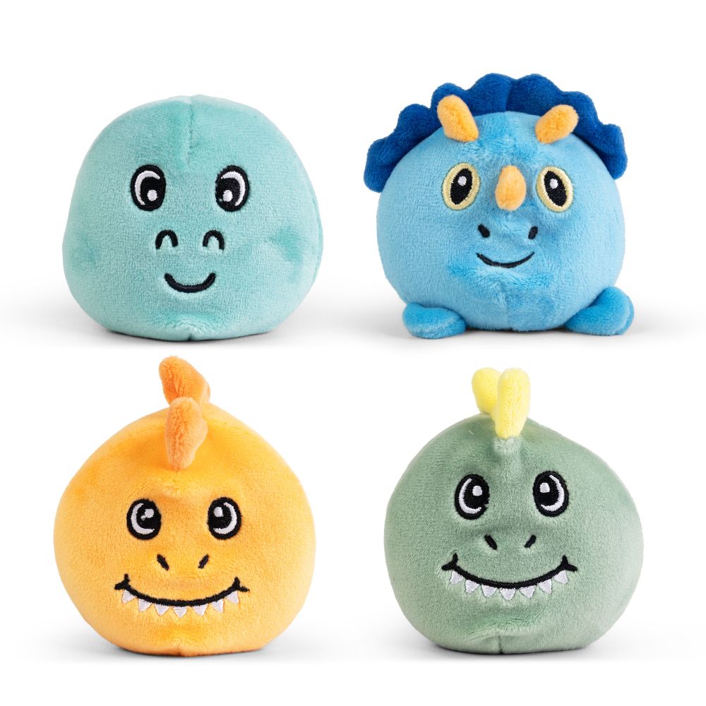 Keycraft Dinosaur Sand Plush full range, teal blue green orange sensory fidget toys