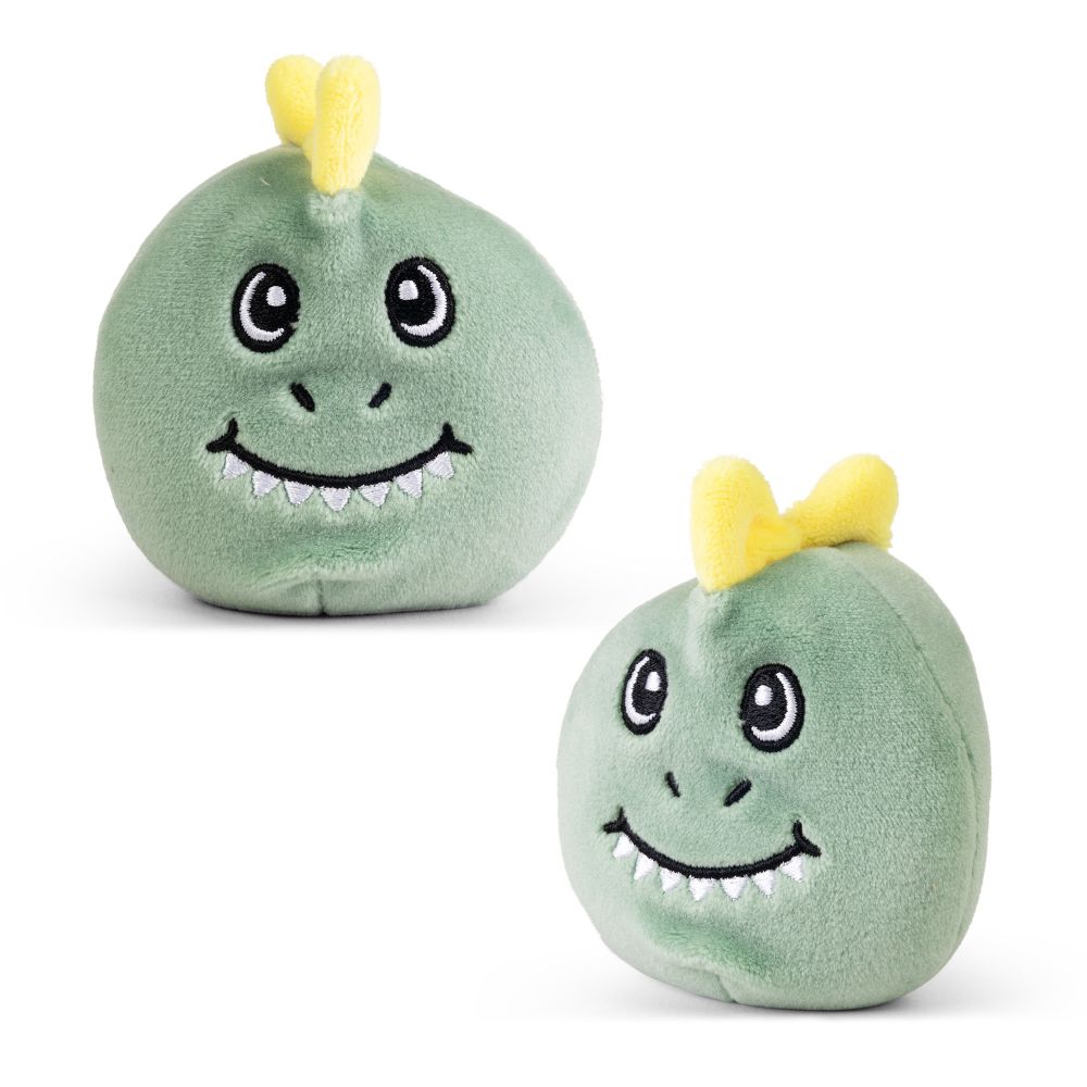 Keycraft Dinosaur Sand Plush green dino two sides, squeezy sand sensory fidget toy