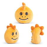 Keycraft Dinosaur Sand Plush orange dino three angles, squeezy sand sensory fidget toy