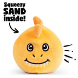 Keycraft Dinosaur Sand Plush orange dino squeezy sand inside feature, sensory fidget toy