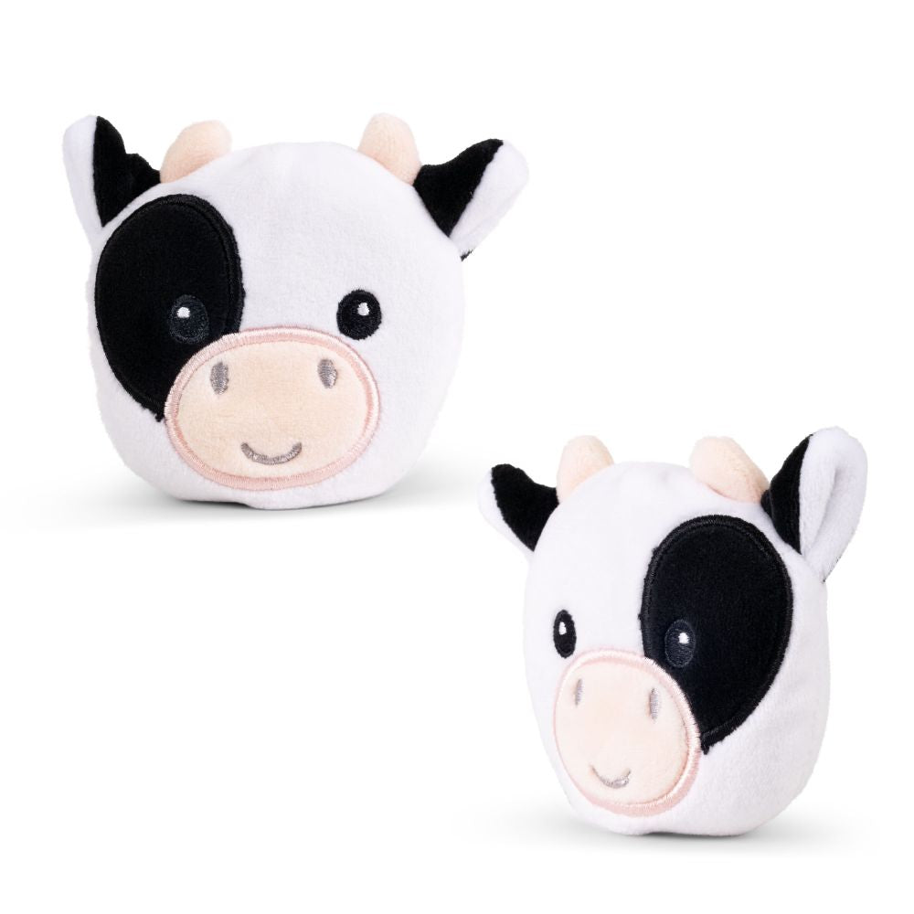 Keycraft Farm Sand Plush kawaii cow black and white, squeezy sand sensory fidget toy