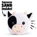 Keycraft Farm Sand Plush cow squeezy sand inside feature, sensory fidget toy