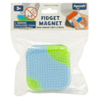 Keycraft square fidget magnet sensory toy, blue and green textured surface, in packaging