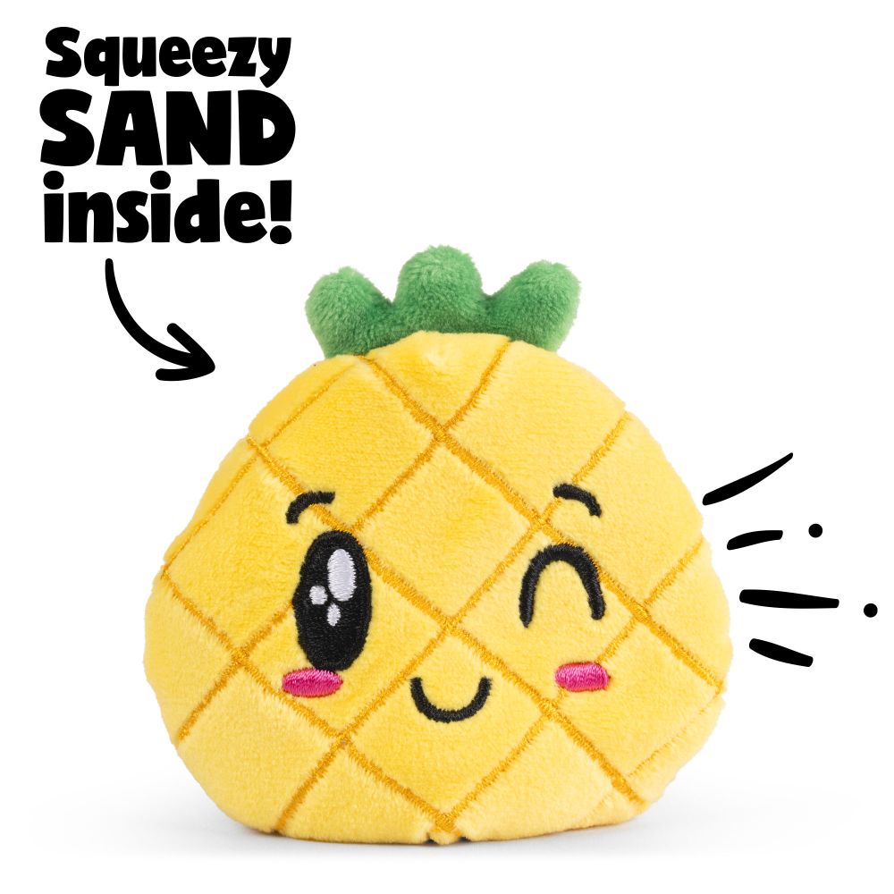 Keycraft Fruit Sand Plush pineapple squeezy sand inside feature, sensory fidget toy