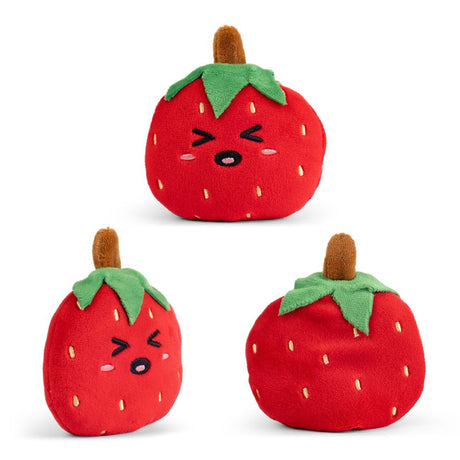 Keycraft Fruit Sand Plush kawaii strawberry red, squeezy sand sensory fidget toy