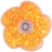 Close-up of orange Keycraft Glitter Spinner showing gold glitter liquid inside flower shaped fidget spinner