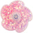Close-up of pink Keycraft Glitter Spinner showing iridescent glitter liquid inside flower shaped fidget spinner
