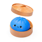Keycraft Lucky Bao large blue squishy dumpling sensory fidget toy in steamer