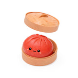Keycraft Lucky Bao red squishy dumpling sensory fidget toy in steamer