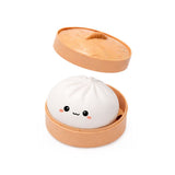 Keycraft Lucky Bao white squishy dumpling sensory fidget toy in steamer