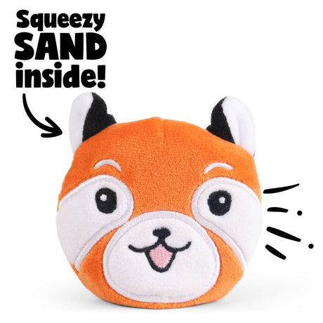 Keycraft Safari Sand Plush red panda squeezy sand inside feature, sensory fidget toy