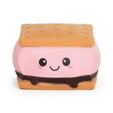 Pink strawberry Keycraft Squeeze S'mores slow-rise squishy toy on white background