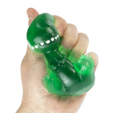 Keycraft Squeezy Gel Dino green gel squishy sensory fidget toy squeezed in hand