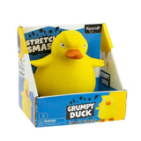 Keycraft Stretch N Smash Grumpy Duck sand-filled stretchy sensory fidget toy in display box packaging