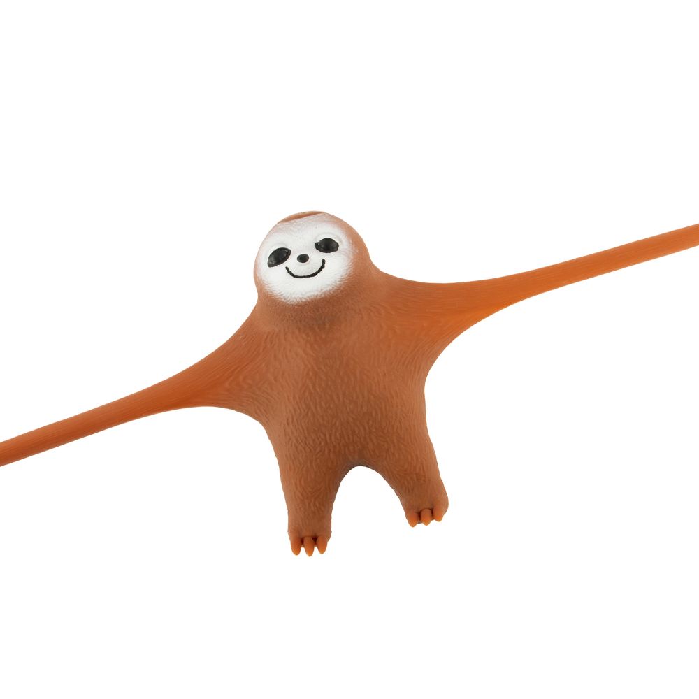 Keycraft Stretch N Smash Sloth arms fully stretched, sensory fidget toy