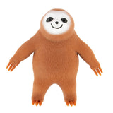Keycraft Stretch N Smash Sloth brown stretchy sensory fidget toy, front view