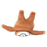 Keycraft Stretch N Smash Sloth brown stretchy sensory fidget toy, upside down