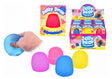 KTL Jelly Drop Squishy toys in pink, blue and yellow with packaging and hand squeezing blue