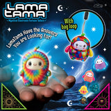 Rainbow LamaTama fortune teller in hand with colourful bag loop character and other designs