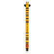 A yellow and black striped bumblebee-themed retractable pen with a cartoon face on the top and a small red and white Lemax logo near the bottom, shown on a plain white background.