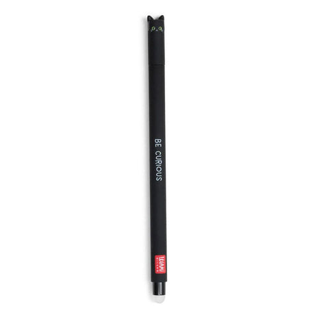 Black cylindrical pen on a white background
