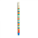 A LEGAMI  pen with a colorful striped pattern and a white llama-shaped top, shown vertically on a plain white background.