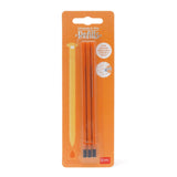 Pack of three Legami orange erasable gel pen ink refills on branded packaging