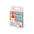 Legami Teddy's Style Mini Highlighters six-pack pastel packaging box with teddy bear caps