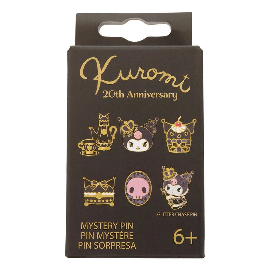 Loungefly Kuromi 20th Anniversary mystery box pin packaging, Sanrio blind box