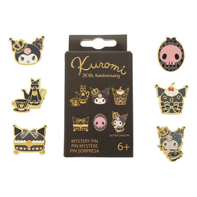 Loungefly Kuromi 20th Anniversary enamel pins, six designs, Sanrio mystery pin