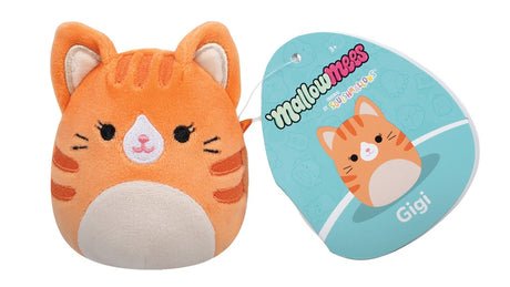 Gigi the Cat MallowMees by Squishmallows weighted plush with character tag