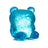 Blue sparkly Marshmallow Bears squeeze toy showing glittery translucent gel bear body