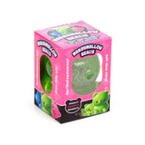 Green Marshmallow Bears glow in the dark squeeze toy in pink window box packaging