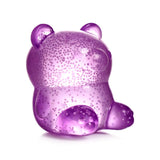 Purple sparkly Marshmallow Bears squeeze toy showing glittery translucent gel bear body