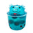 Blue axolotl boba tea squish toy with spiky head and bubble tea cup body