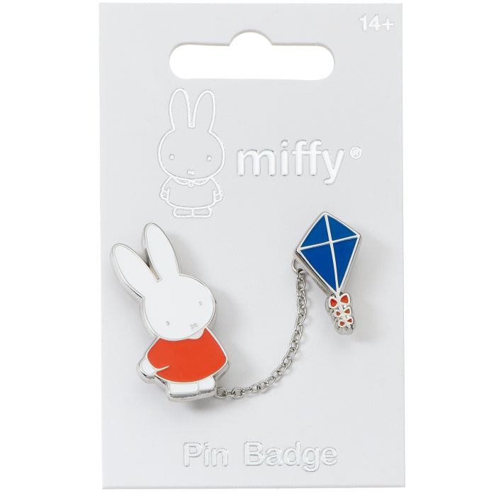 Official Miffy Flying Kite pin badge on official backing card