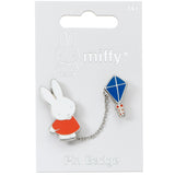Official Miffy Flying Kite pin badge on official backing card