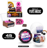 Mini Brands Really Works Vinyl playset box with unboxed record player, pink vinyl and stand