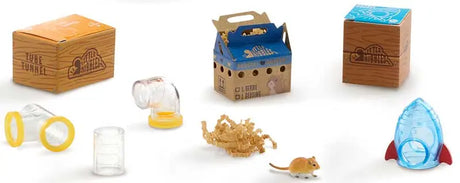 Unboxed Miniverse Make It Mini Animals contents showing animal figure, accessories, resin and mini packaging
